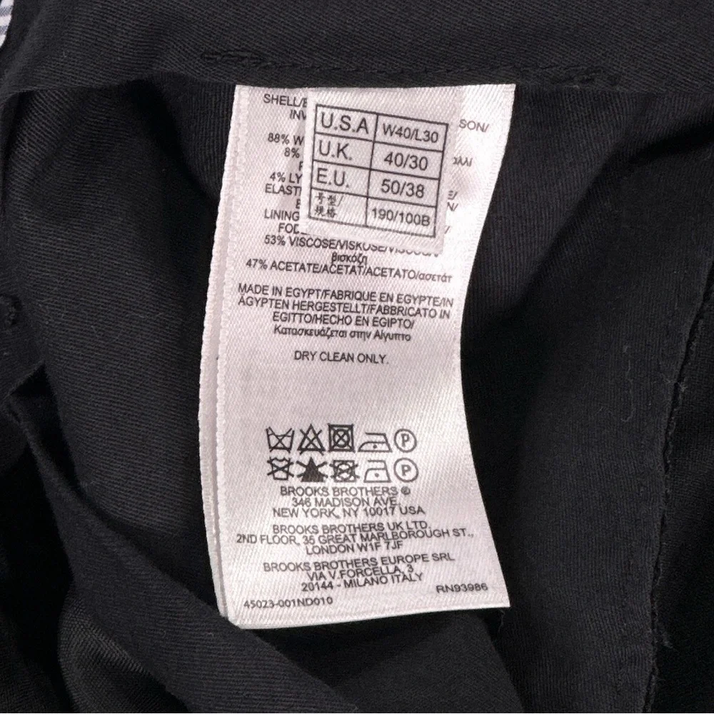 Brooks Brothers Men’s Stretch Wool Dress Pants 40x30